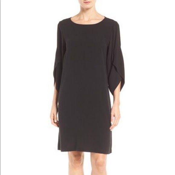 Eileen Fisher Black Silk Dress Ballet Neck S - Picture 1 of 15
